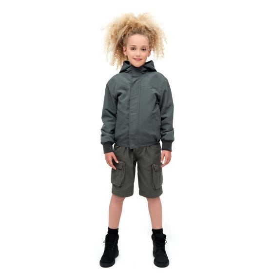 Brandit Kinder Windbreaker Front Zip Jacke - Anthrazit