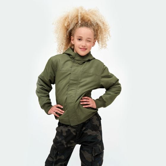 Brandit Kinder Windbreaker Front Zip Jacke - Olivgrün