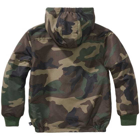 Brandit Kinder Windbreaker Front Zip Jacke - Woodland