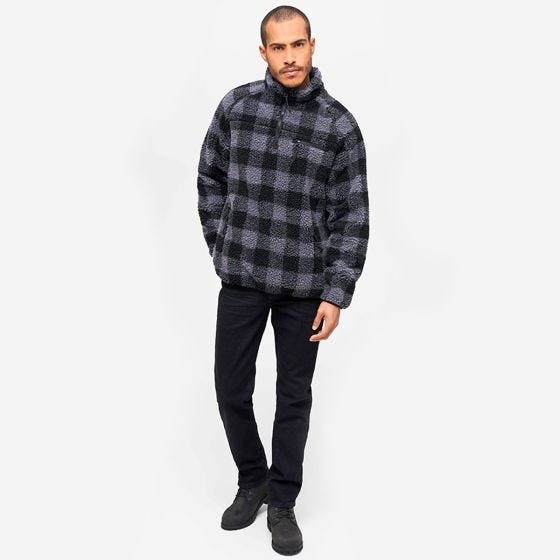 Brandit Teddyfleece Troyer Jacke - Schwarz/Grau