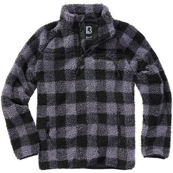 Brandit Teddyfleece Troyer Jacke - Schwarz/Grau