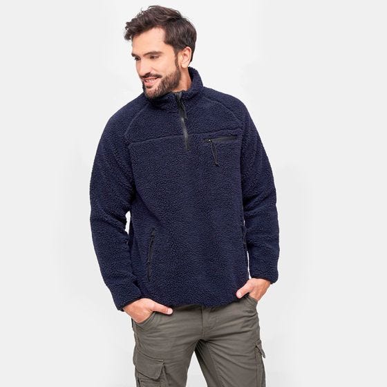Brandit Teddyfleece Troyer Jacke - Navy