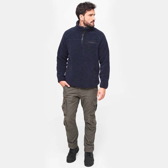 Brandit Teddyfleece Troyer Jacke - Navy