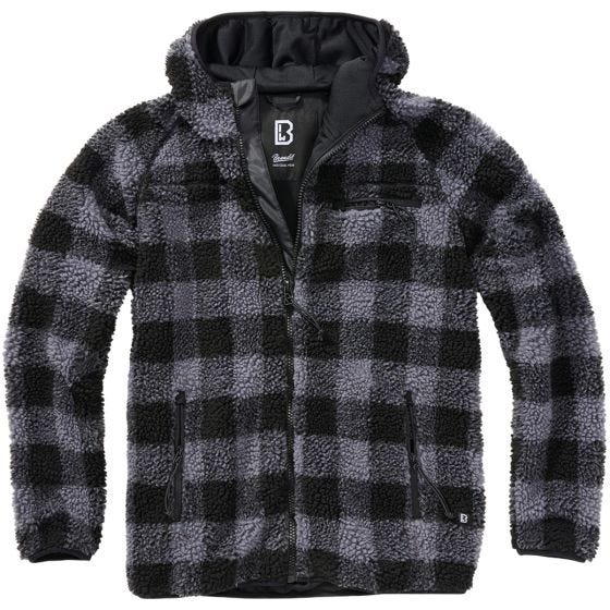 Brandit Teddyfleece Worker Jacke - Schwarz/Grau