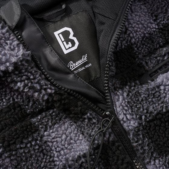 Brandit Teddyfleece Worker Jacke - Schwarz/Grau
