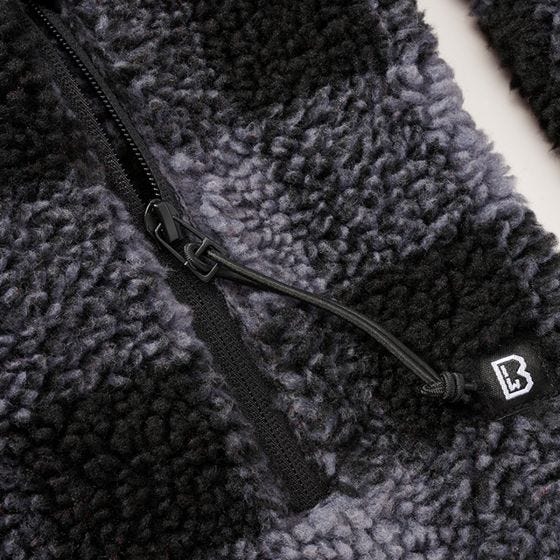 Brandit Teddyfleece Worker Jacke - Schwarz/Grau