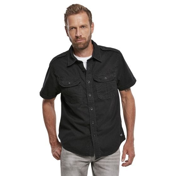 Brandit Vintage Kurzarmhemd - Schwarz