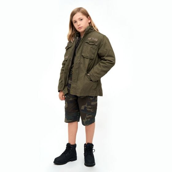 Brandit Kinder M-65 Giant Jacke - Olivgrün
