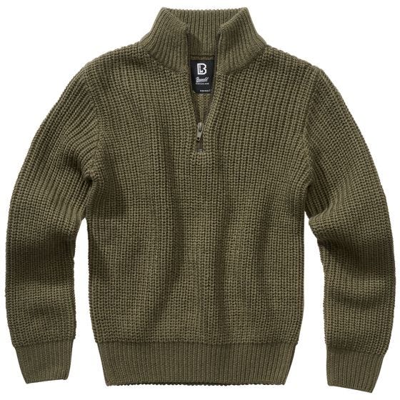 Brandit Kinder Marine Troyer Pullover - Olivgrün