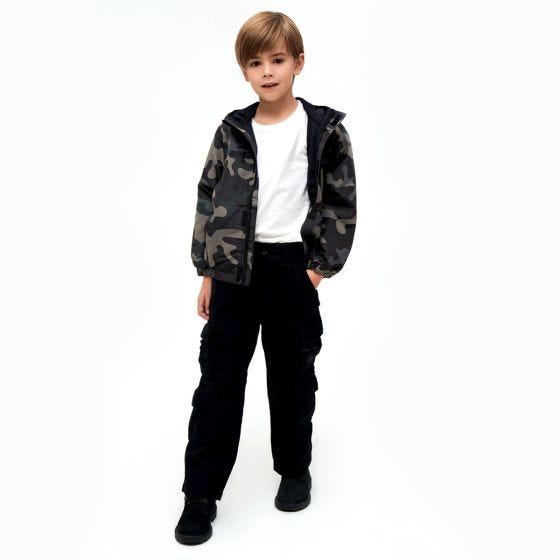 Brandit Kinder Summer Windbreaker Front Zip Jacke - Dark Camo