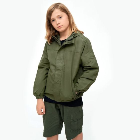 Brandit Kinder Summer Windbreaker Front Zip Jacke - Olivgrün