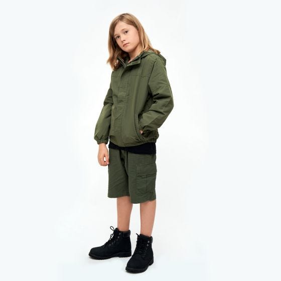 Brandit Kinder Summer Windbreaker Front Zip Jacke - Olivgrün