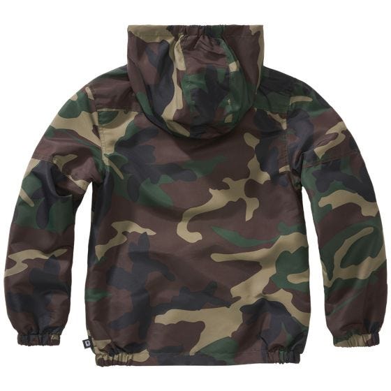 Brandit Kinder Summer Windbreaker Front Zip Jacke - Woodland