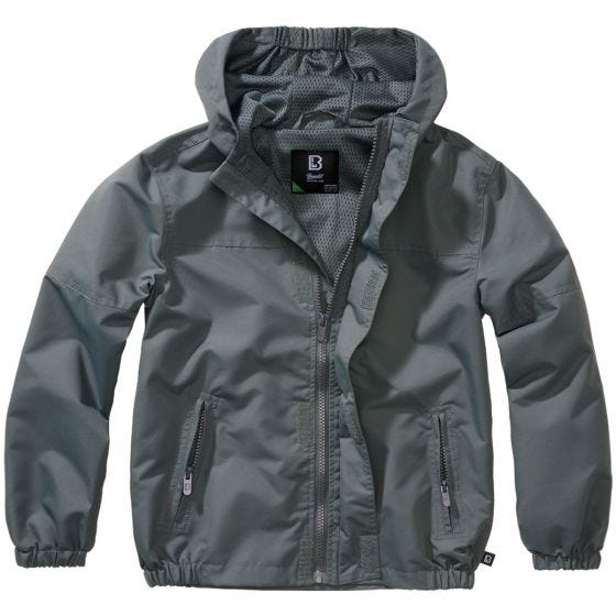 Brandit Kinder Summer Windbreaker Front Zip Jacke - Anthrazit