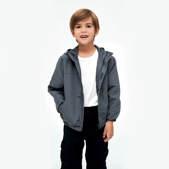 Brandit Kinder Summer Windbreaker Front Zip Jacke - Anthrazit
