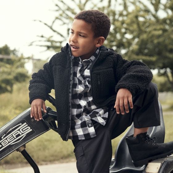 Brandit Kinder Teddyfleece Kapuzenjacke - Schwarz