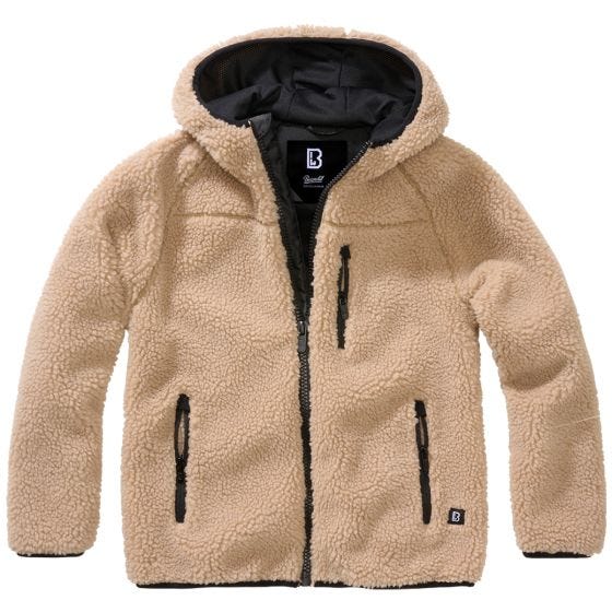 Brandit Kinder Teddyfleece Kapuzenjacke - Camel