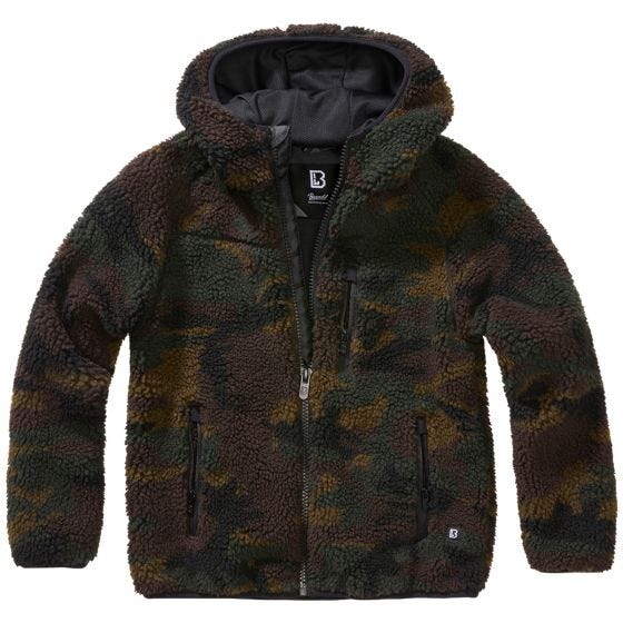 Brandit Kinder Teddyfleece Kapuzenjacke - Woodland