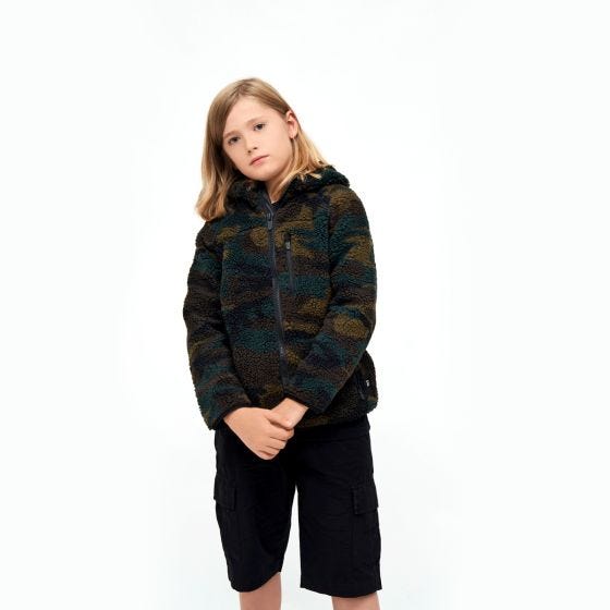 Brandit Kinder Teddyfleece Kapuzenjacke - Woodland