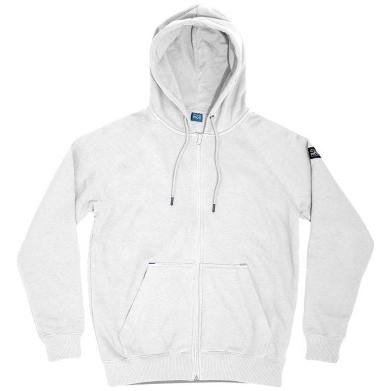 CLOMOD "Blank" Sweater mit durchgehendem Reißverschluss - Weiß