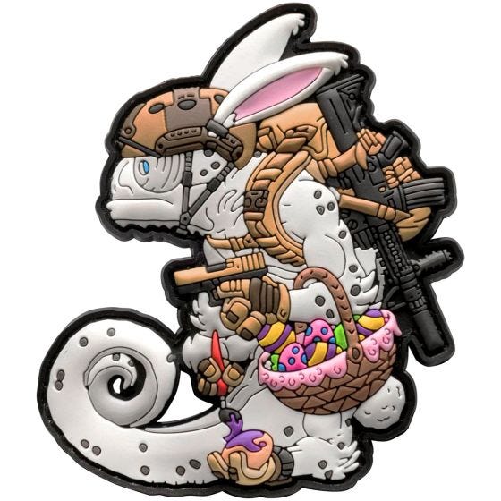 Patchlab Patch mit Oster-Chamäleon im Einsatz Weiß/Coyote