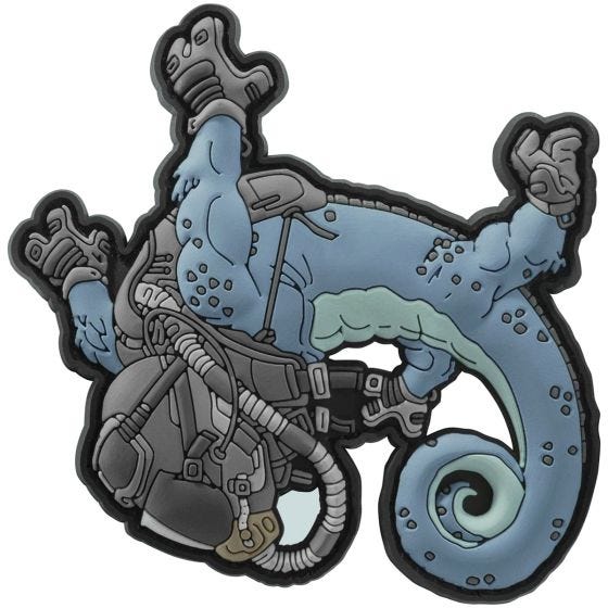 Patchlab Patch mit Chamäleon im Halo-Stil Blau/Schwarz