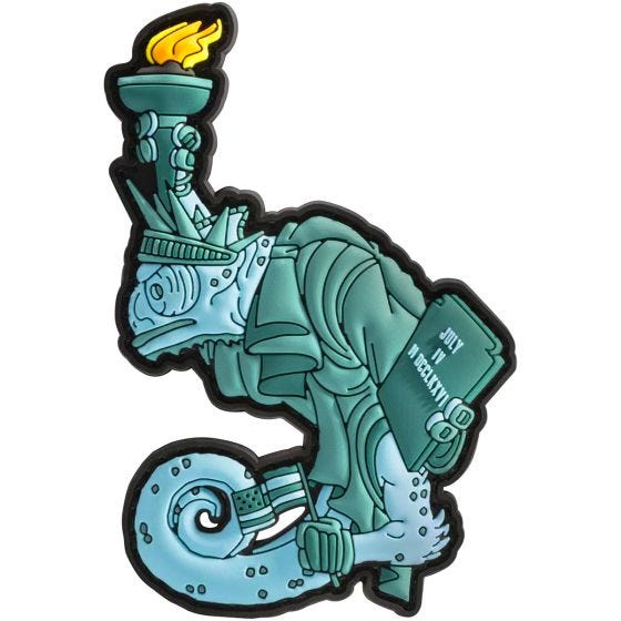 Patchlab Patch mit Chamäleon in Freiheitsstatue-Optik Grün