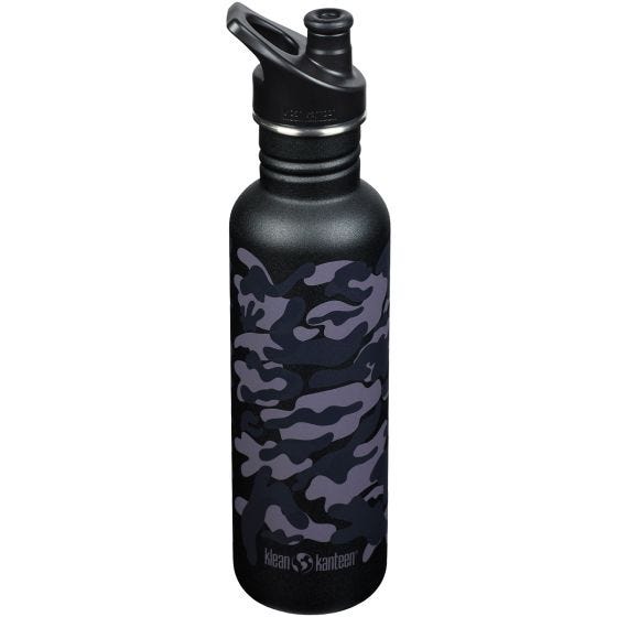 Klean Kanteen Classic 800 ml Trinkflasche mit Sport Cap - Black Camo