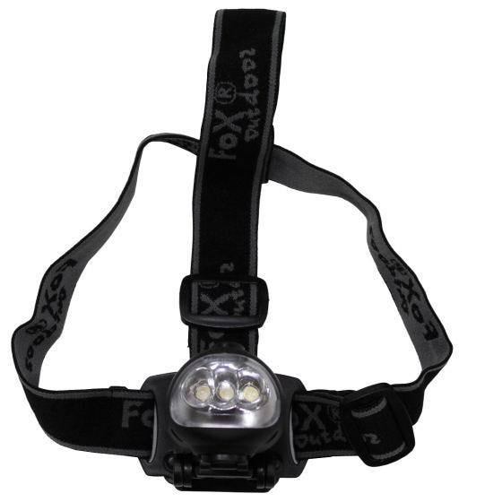 Fox Outdoor Dynamo Head Lamp 3 LED Noir