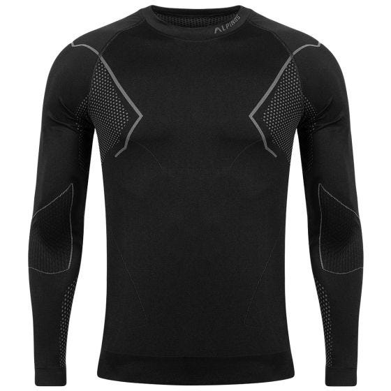 Alpinus Active Longsleeve Base-Layer-Oberteil - Schwarz/Grau