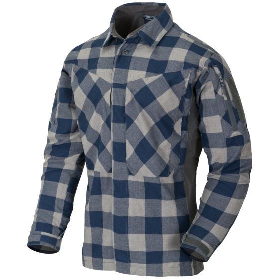 Helikon MBDU-Flanellhemd Slate Blue Checkered