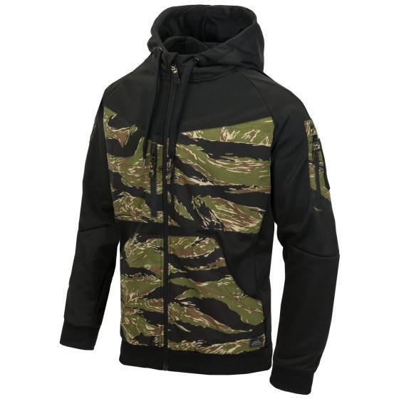 Helikon Rogue Kapuzenpullover mit durchgehendem Reißverschluss - Schwarz/Tiger Stripe
