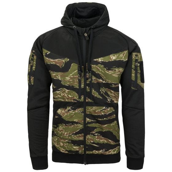 Helikon Rogue Kapuzenpullover mit durchgehendem Reißverschluss - Schwarz/Tiger Stripe