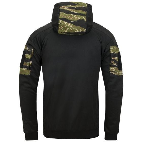 Helikon Rogue Kapuzenpullover mit durchgehendem Reißverschluss - Schwarz/Tiger Stripe