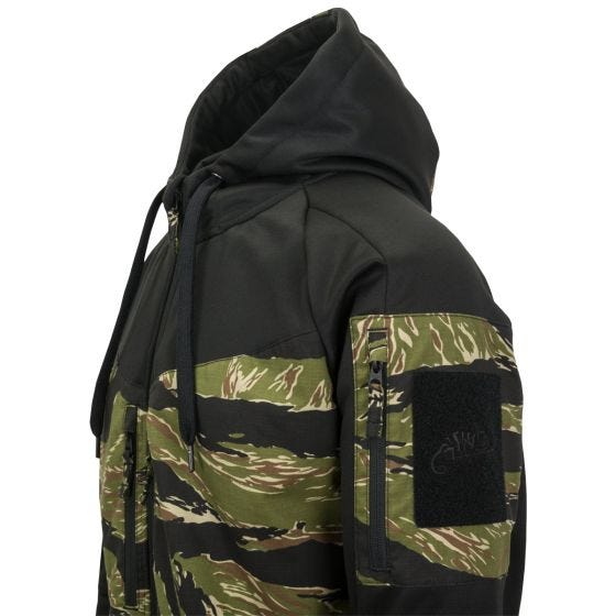 Helikon Rogue Kapuzenpullover mit durchgehendem Reißverschluss - Schwarz/Tiger Stripe