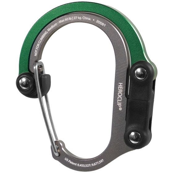Heroclip Medium Gear Karabiner - Forest Green