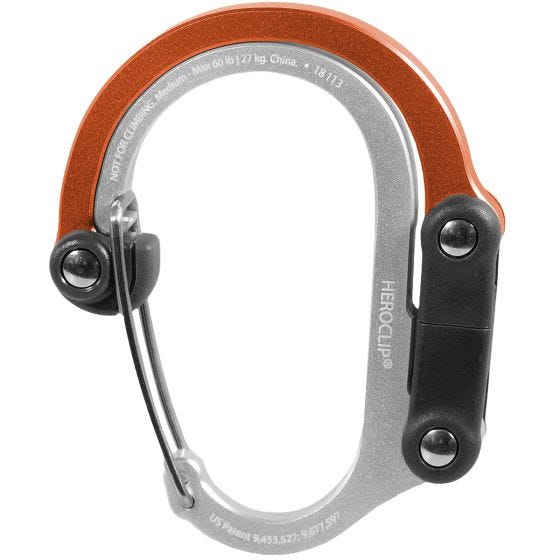 Heroclip Medium Gear Karabiner - Orange Crush