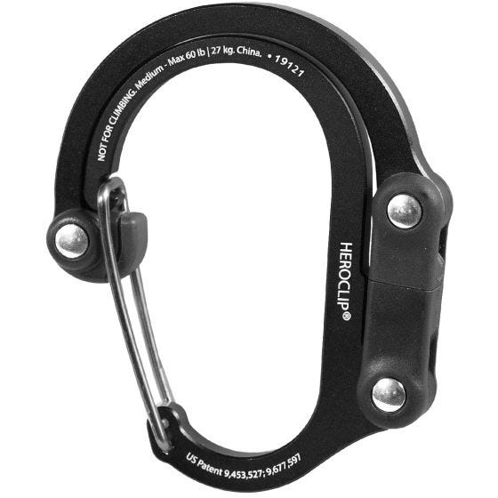 Heroclip Medium Gear Karabiner - Stealth Black