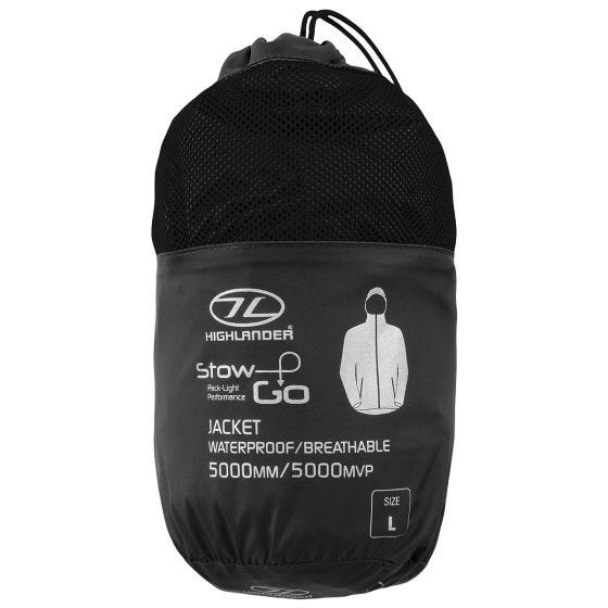 Highlander Stow & Go Packaway-Jacke - Schwarz