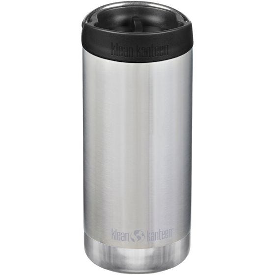 Klean Kanteen TKWide 355 ml Isolierte Trinkflasche mit Café Cap Brushed Stainless