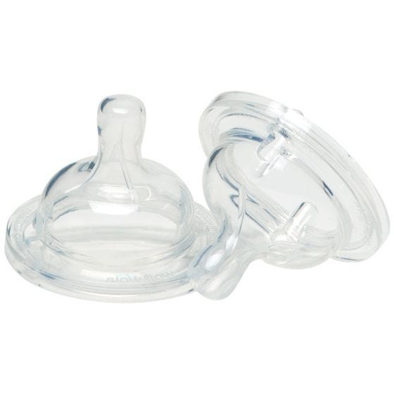 Kid Kanteen Baby Silikon-Fläschchenaufsatz langsamer Trinkfluss transparent 2 Stück