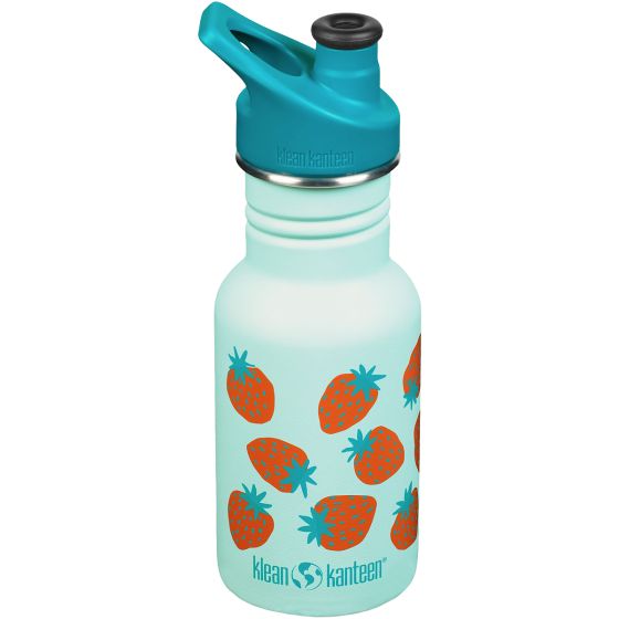 Klean Kanteen Classic 355 ml Trinkflasche mit Sport Cap - Blue Tint Strawberries