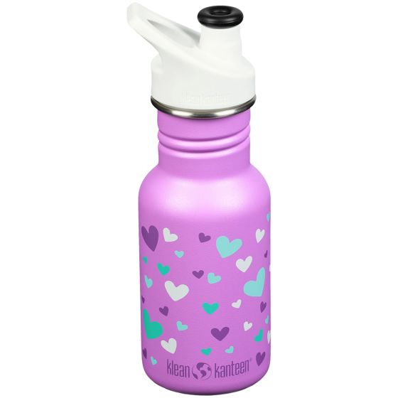 Klean Kanteen Classic 355 ml Trinkflasche mit Sport Cap - Orchid Hearts