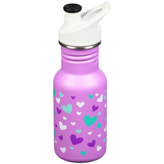 Klean Kanteen Classic 355 ml Trinkflasche mit Sport Cap - Orchid Hearts