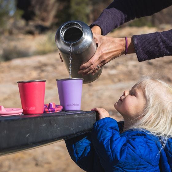 Klean Kanteen Kid's Cup Sippy Lid 2-Pack - Blau/Blau Tie Dye