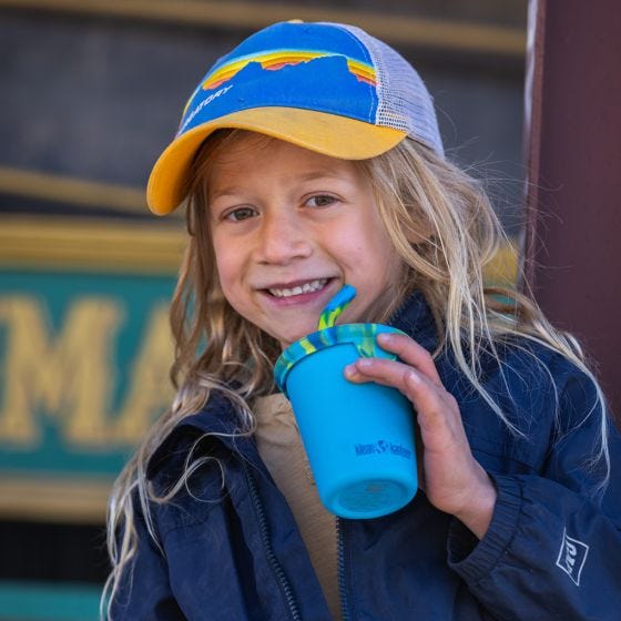 Klean Kanteen Kid's Cup Straw Lid 2-Pack - Blau/Blau Tie Dye