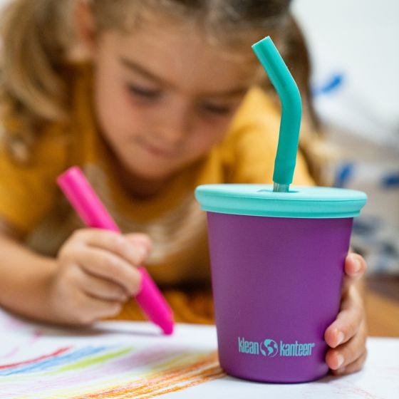 Klean Kanteen Kids 295ml w/Straw Lid Becher - Sparkling Grape