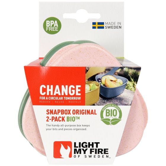Light My Fire SnapBox Original Bio Lunch-Box 2 Pack - Sandy Green/Dusty Pink