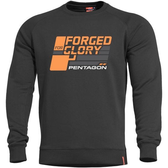 Pentagon Hawk Sweatshirt mit Aufschrift „Forged for Glory“ Schwarz