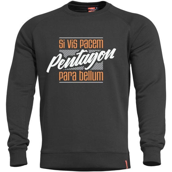 Pentagon Hawk Sweatshirt mit Aufschrift „Para Bellum“ Schwarz